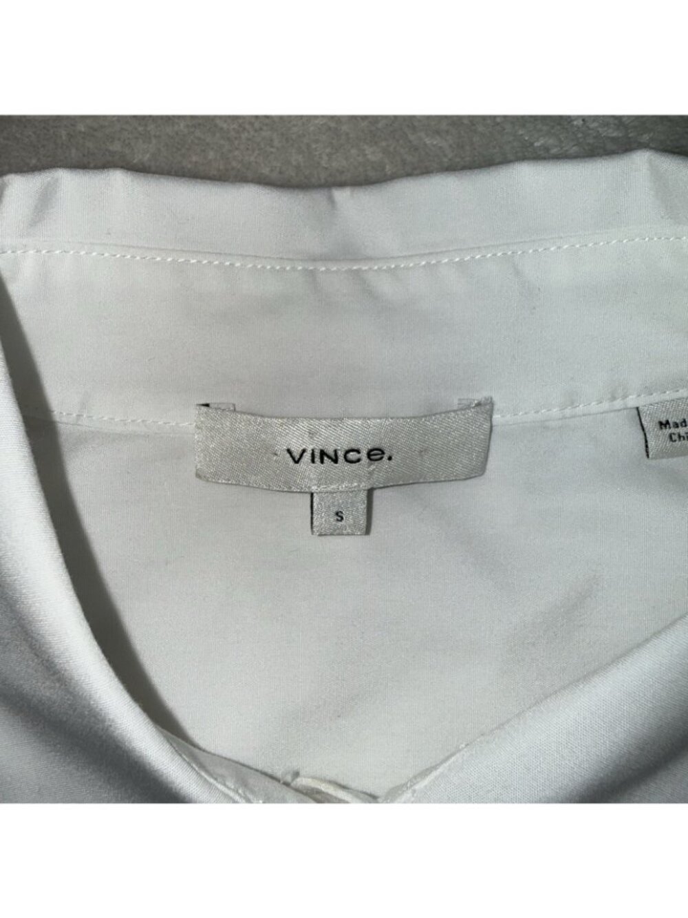 Vince White Button Front Cotton Shirt Women’s Small Long Sleeve Blouse - Picture 2 of 7